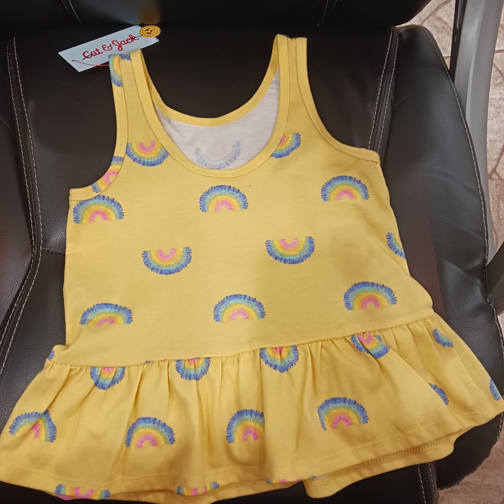 Baby Girls Cat & Jack Rainbow Top Yellow Size 4T